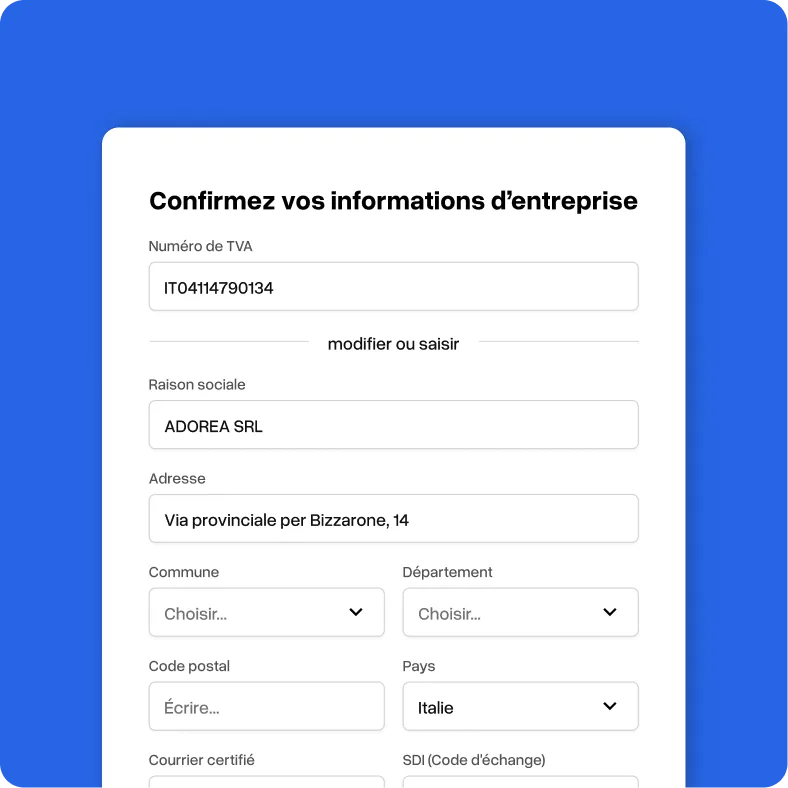 1. Enregistrez votre entreprise