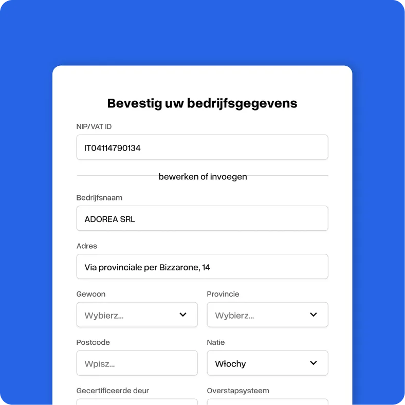 1. Registreer uw bedrijf